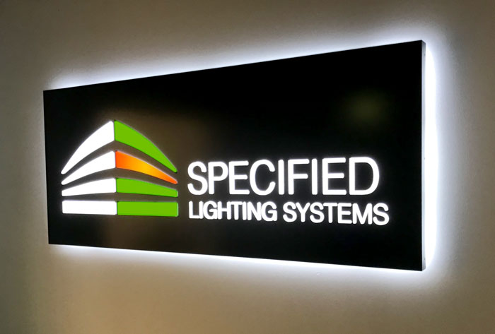 Specified Lighting Systems Interior Sign