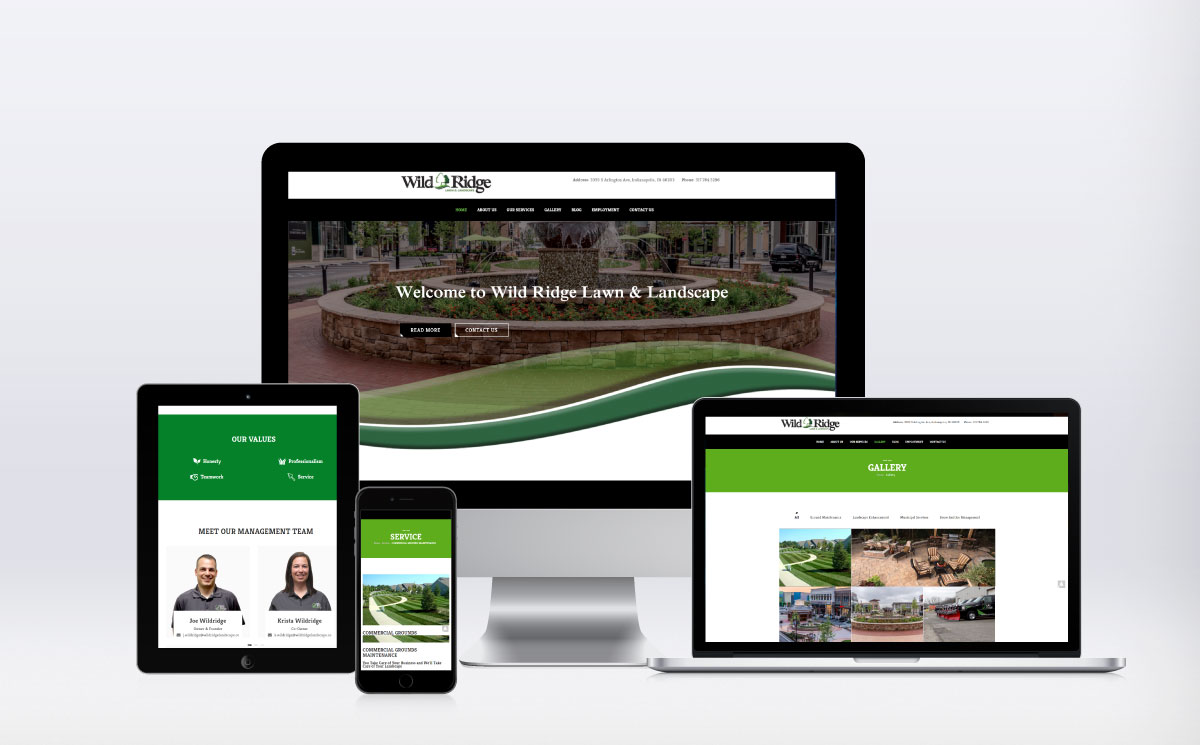 Wild Ridge Lawn & Landscape website on devices