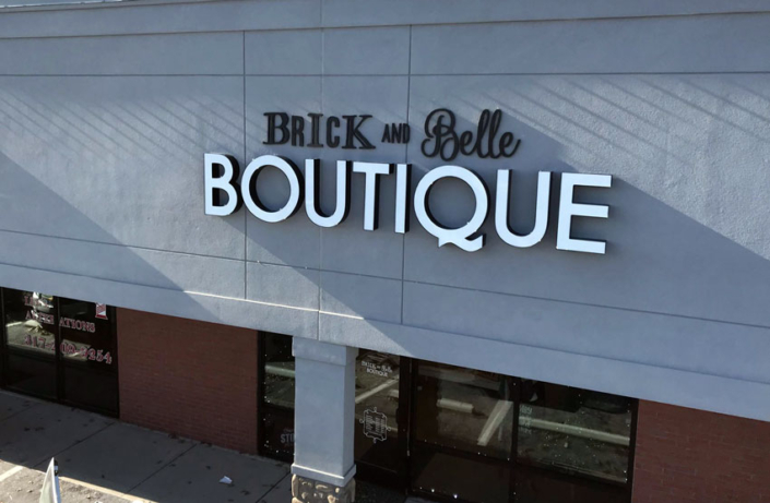 Brick and Belle Boutique Exterior Sign